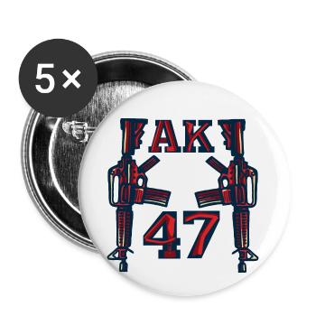 Ak47 assault rifle weapon ammunition art design - Buttons small 1''/25 mm (5-pack) - white - Front
