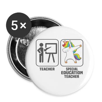 TEACHER SPECIAL EDUCATION TEACHER - Buttons small 1''/25 mm (5-pack) - white - Front