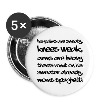 His Palms are sweaty - Buttons klein 25 mm (5er Pack) - Weiß - Vorne