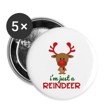 I'm just a reindeer - Buttons small 1''/25 mm (5-pack) - white - Front