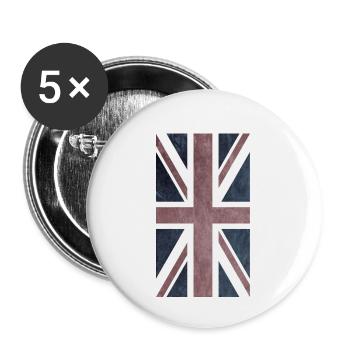 union jack - Lot de 5 petits badges (25 mm) - blanc - Devant
