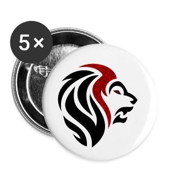 Schwarzer roter Löwe - Buttons klein 25 mm (5er Pack) - Weiß - Vorne