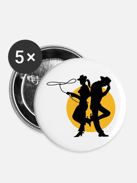 sheriff - Buttons klein 25 mm (5er Pack) - Weiß
