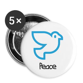 Peace - Buttons klein 25 mm (5er Pack) - Weiß - Vorne