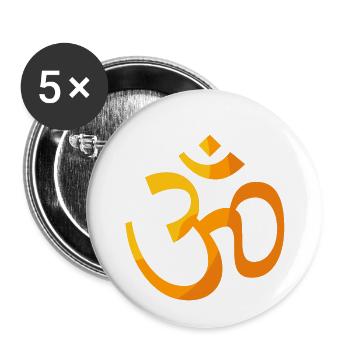 goa om - Buttons klein 25 mm (5er Pack) - Weiß - Vorne
