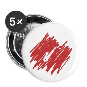 saxophone - Lot de 5 petits badges (25 mm) - blanc - Devant