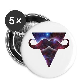 mustache universe - Buttons klein 25 mm (5er Pack) - Weiß - Vorne