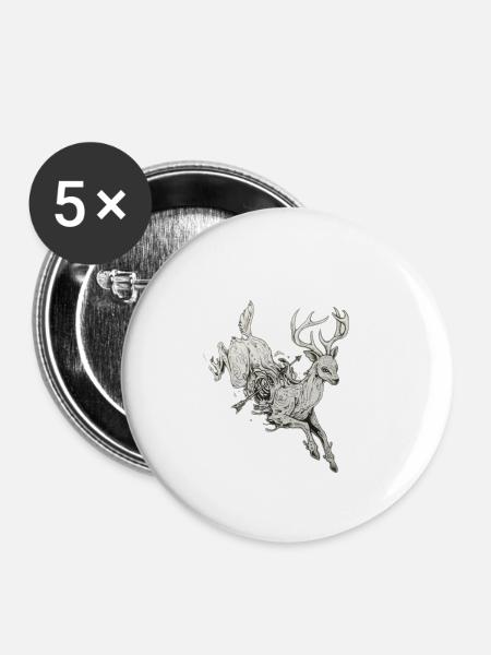 Bambie - Buttons klein 25 mm (5er Pack) - Weiß