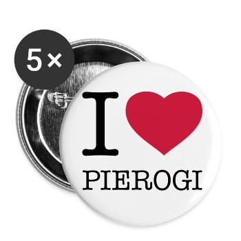 I LOVE PIEROGI PIEROGI DUMPLINGS - Buttons small 1''/25 mm (5-pack) - white - Front