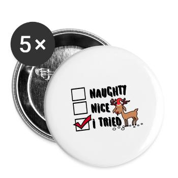 Noël Noël Noël Noël Noël - Lot de 5 petits badges (25 mm) - blanc - Devant