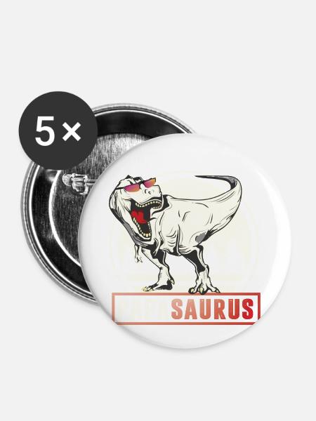 PAPASAURUS - Buttons klein 25 mm (5er Pack) - Weiß