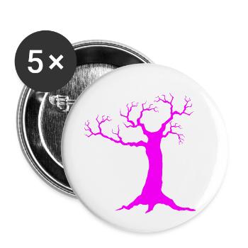 Baum Natur - Buttons klein 25 mm (5er Pack) - Weiß - Vorne