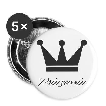 Princess with crown - Buttons small 1''/25 mm (5-pack) - white - Front