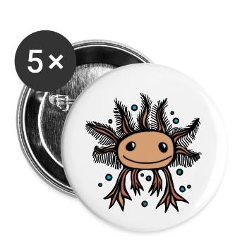 Baby Axolotl - Buttons klein 25 mm (5er Pack) - Weiß - Vorne