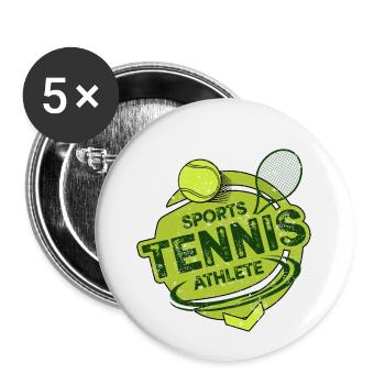 T-shirt cadeau de motivation tennis - Lot de 5 petits badges (25 mm) - blanc - Devant