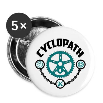 CYCLOPATH cycle - Lot de 5 petits badges (25 mm) - blanc - Devant