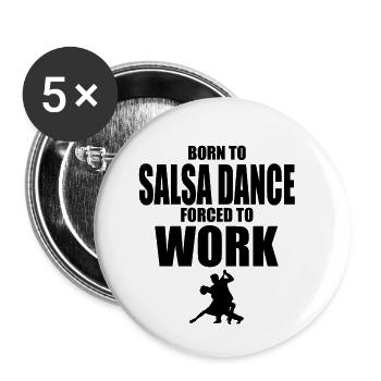funny salsa dancer shirt - Buttons small 1''/25 mm (5-pack) - white - Front