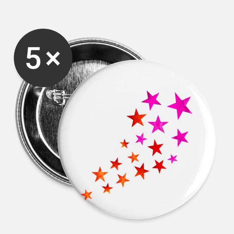 Sternschnuppe - Buttons klein 25 mm (5er Pack) - Weiß