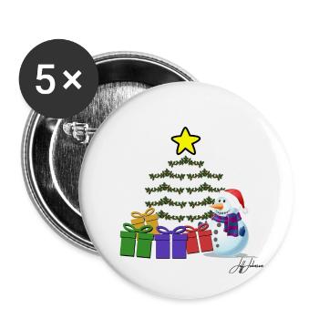 Christmas Christmas Christmas Christmas X-Mas - Buttons small 1''/25 mm (5-pack) - white - Front