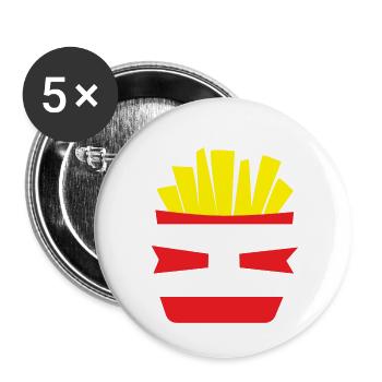 Big things & extra fries - French fries - Buttons small 1''/25 mm (5-pack) - white - Front
