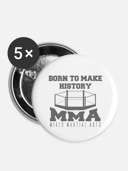 MMA - Buttons klein 25 mm (5er Pack) - Weiß