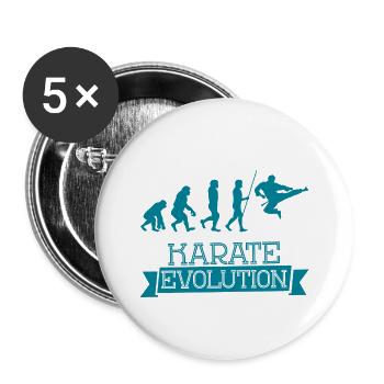 Karate evolution - Buttons small 1''/25 mm (5-pack) - white - Front