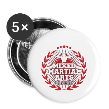 MMA Champion - Buttons klein 25 mm (5er Pack) - Weiß - Vorne