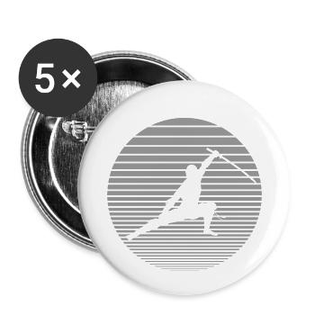 Ninja - Lot de 5 petits badges (25 mm) - blanc - Devant