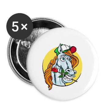 Horse Gaul Riding Rider Equestrian Sport Declaration of Love - Buttons small 1''/25 mm (5-pack) - white - Front