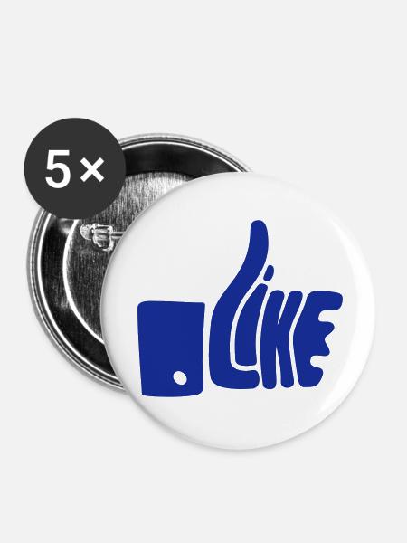 Like - Buttons klein 25 mm (5er Pack) - Weiß