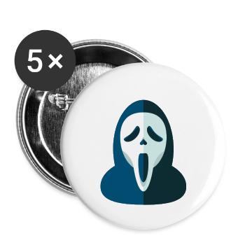 screem scream mask - Buttons small 1''/25 mm (5-pack) - white - Front