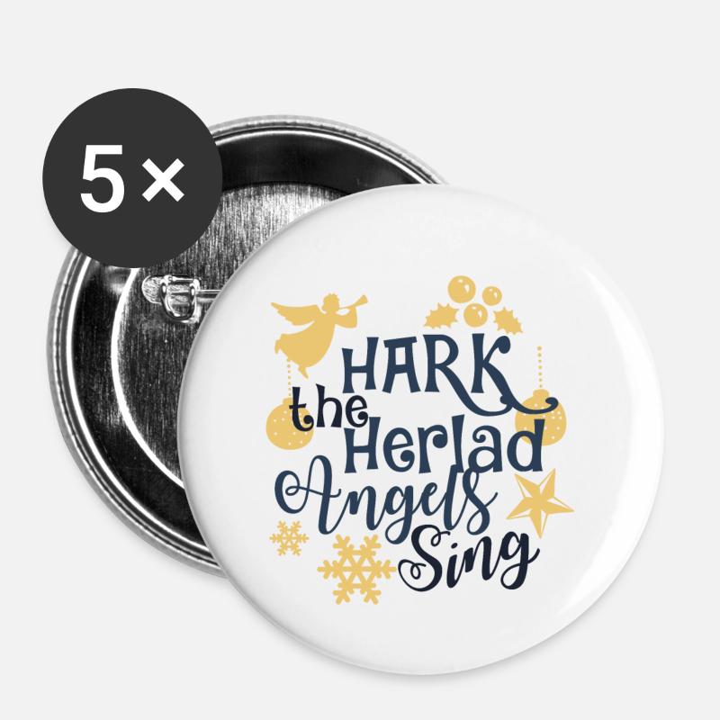hark the herald angels sing - Buttons small 1''/25 mm (5-pack) - white