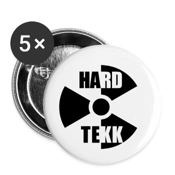 HARDTEKK ATOM LOGO - Buttons klein 25 mm (5er Pack) - Weiß - Vorne