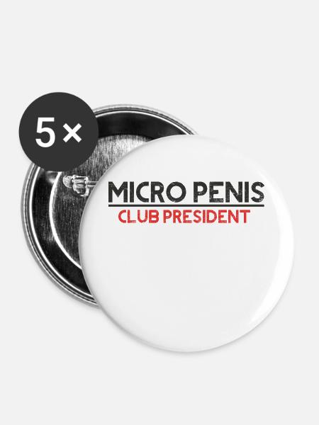 MICRO PENIS CLUB PRESIDENT - Buttons klein 25 mm (5er Pack) - Weiß