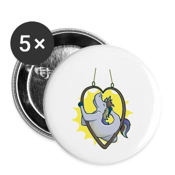 Valentine's Day Gift For Him You Unicorn Gymnastics - Buttons small 1''/25 mm (5-pack) - white - Front