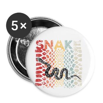 Snake Pattern Vintage Corn Snake Animal Gift - Buttons small 1''/25 mm (5-pack) - white - Front