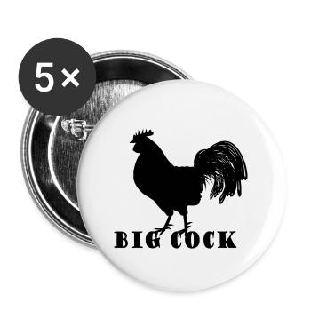 grosse bite - Lot de 5 petits badges (25 mm) - blanc - Devant