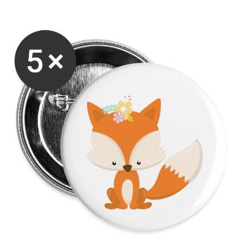 Fox - Buttons small 1''/25 mm (5-pack) - white - Front