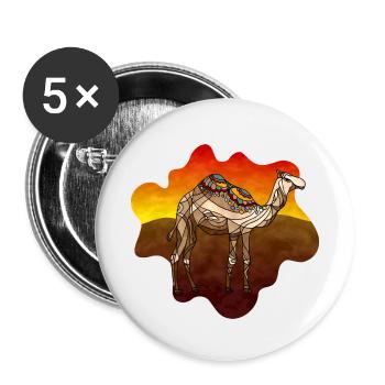 Chameau - Lot de 5 petits badges (25 mm) - blanc - Devant