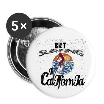 California suring - Buttons small 1''/25 mm (5-pack) - white - Front