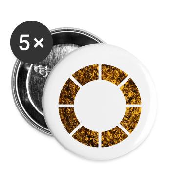 CIRCLES KREISE GOLD 14 - Buttons klein 25 mm (5er Pack) - Weiß - Vorne