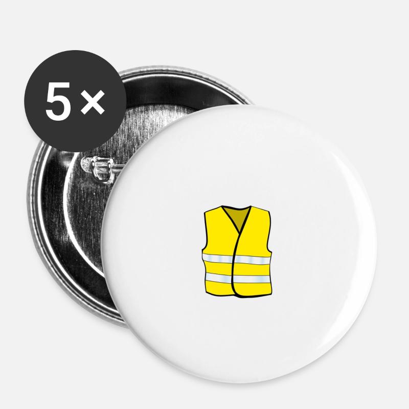 Talking about a Revulution Yellow Vests - Buttons small 1''/25 mm (5-pack) - white