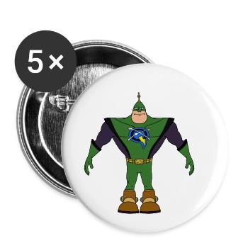 Capitaine Qwark - Lot de 5 petits badges (25 mm) - blanc - Devant