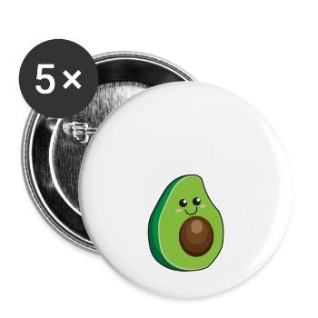 Avocado Avo Partner Couple Friends - Gift Idea - Buttons small 1''/25 mm (5-pack) - white - Front