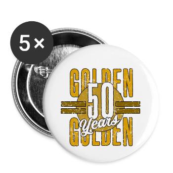 50 Geburtstag - Buttons klein 25 mm (5er Pack) - Weiß - Vorne
