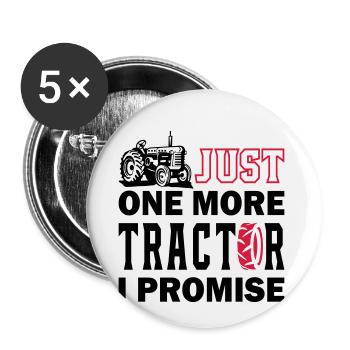Just One More Tractor - Buttons small 1''/25 mm (5-pack) - white - Front