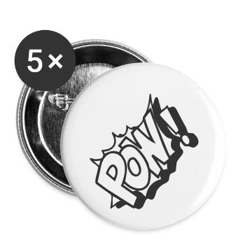 Comic Pow - Buttons small 1''/25 mm (5-pack) - white - Front