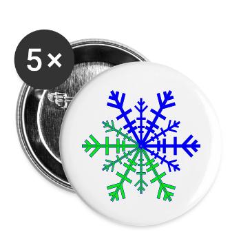Weihnachtsstern -Winter - Buttons klein 25 mm (5er Pack) - Weiß - Vorne