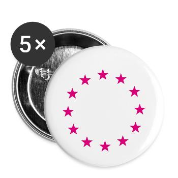 Drapeau de l'Europe Drapeau de l'Union européenne Logo rose - Lot de 5 petits badges (25 mm) - blanc - Devant