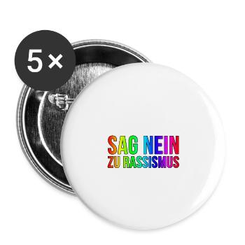 Rassismus | Gegen Nazis Antifa links Geschenkidee - Buttons klein 25 mm (5er Pack) - Weiß - Vorne